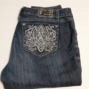 Grace in LA Women's Embellished Embroidered Jeans in Size 11